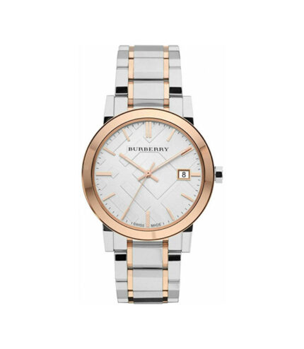 Burberry The City Silver/Roséguld Stål Vit Urtavla 40mm Unisexklocka BU9006