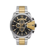 Diesel Mega Chief Silver/Guld Stål Svart Urtavla 54mm Herrklocka DZ4581