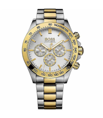 Hugo Boss Ikon 1512960 Silver/Guld Stål vit urtavla 44mm Herrklocka 1512960
