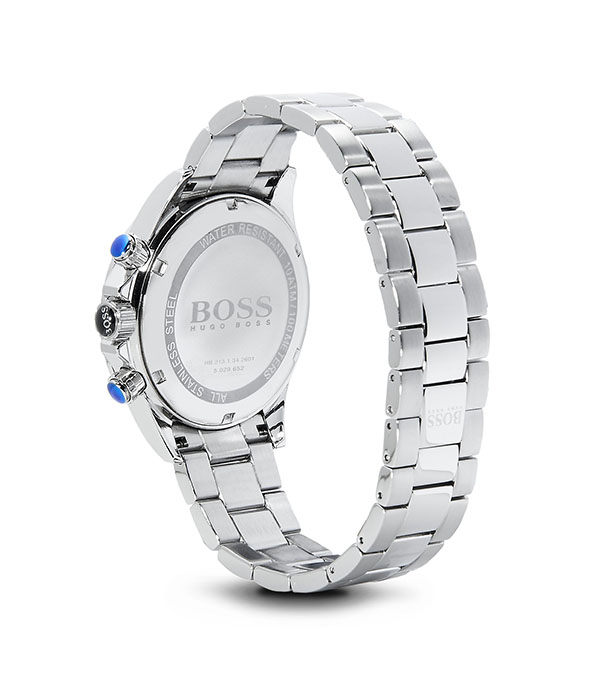 Hugo Boss Ikon Silver Stål svart urtavla 44mm Herrklocka 1512965