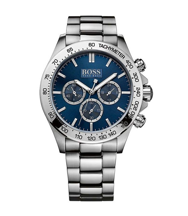 Hugo Boss Ikon 1512963 Silver Stål blå urtavla 44mm Herrklocka 1512963