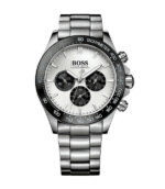 Hugo Boss Ikon Silver Stål vit urtavla 44mm Herrklocka 1512964
