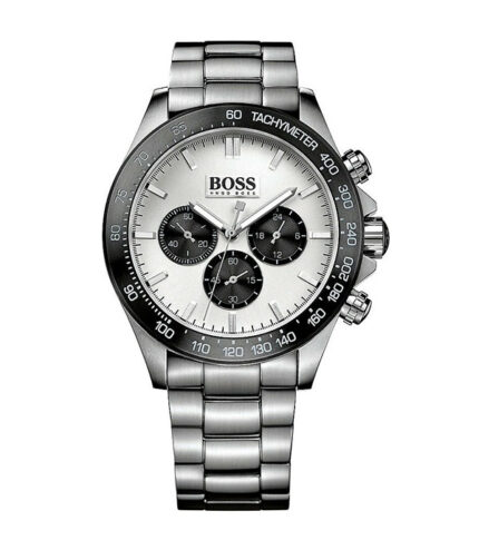 Hugo Boss Ikon Silver Stål vit urtavla 44mm Herrklocka 1512964