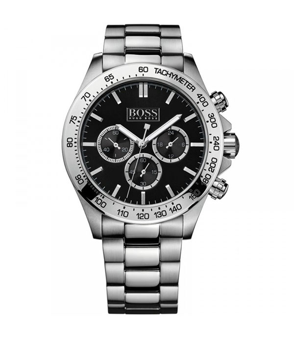 Hugo Boss Ikon 1512965 Silver Stål svart urtavla 44mm Herrklocka 1512965