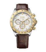 Hugo Boss Ikon Brun Läder vit urtavla 44mm Herrklocka 1513174
