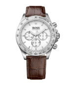 Hugo Boss Ikon Brun Läder vit urtavla 42mm Herrklocka 1513175
