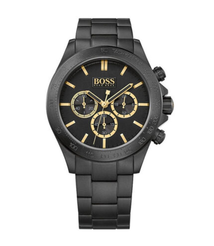Hugo Boss Ikon Svart Stål svart urtavla 44mm Herrklocka 1513278