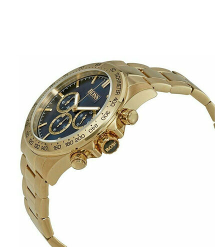 Hugo Boss Ikon Guld Stål blå urtavla 44mm Herrklocka 1513340
