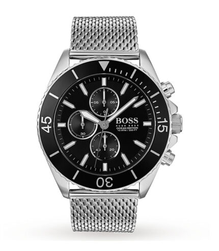 Hugo Boss Ocean Edition Silver Stål svart urtavla 44mm Herrklocka 1513701