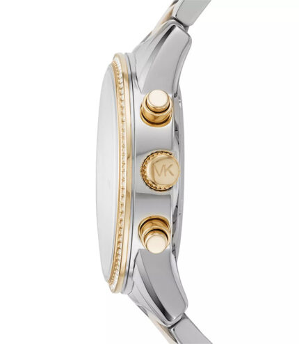 Michael Kors Ritz Silver/Guld Stål Vit Urtavla 37mm Damklocka MK64741