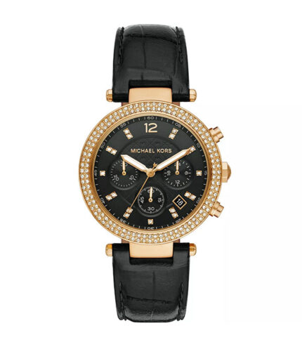 Michael Kors Parker Svart Läder 39mm Damklocka MK6984