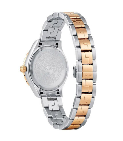 Versace Hellenyium Silver/Guld Stål Blå Urtavla 35mm Damklocka V12060017