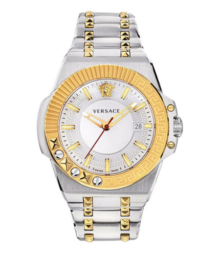 Versace Chain Reaction Silver/Guld Stål 45mm Herrklocka VEDY00519