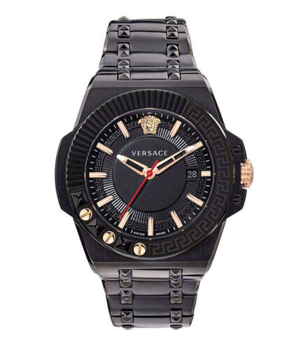 Versace Chain Reaction Svart Stål 45mm Herrklocka VEDY00719