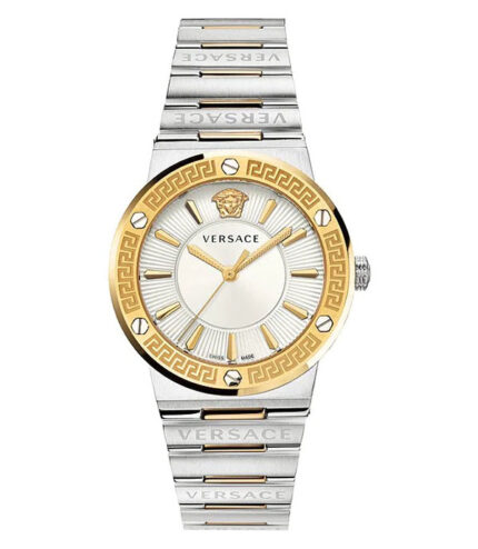 Versace Greca Logo Silver/Guld Stål 42mm Herrklocka VEVH00620