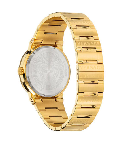 Versace Greca Logo Guld Stål Svart Urtavla 38mm Unisexklocka VEVH00820