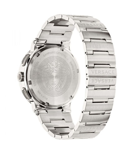 Versace Greca Logo Silver Stål Grön Urtavla 43mm Herrklocka VEZ900121