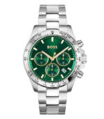 Hugo Boss Hero Silver Stål med grön urtavla 44mm Herrklocka 1514217