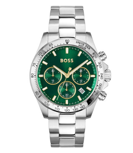 Hugo Boss Hero Silver Stål med grön urtavla 44mm Herrklocka 1514217