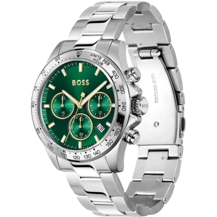 Hugo Boss Hero Silver Stål med grön urtavla 44mm Herrklocka 1514217