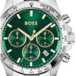 Hugo Boss Hero Silver Stål med grön urtavla 44mm Herrklocka 1514217